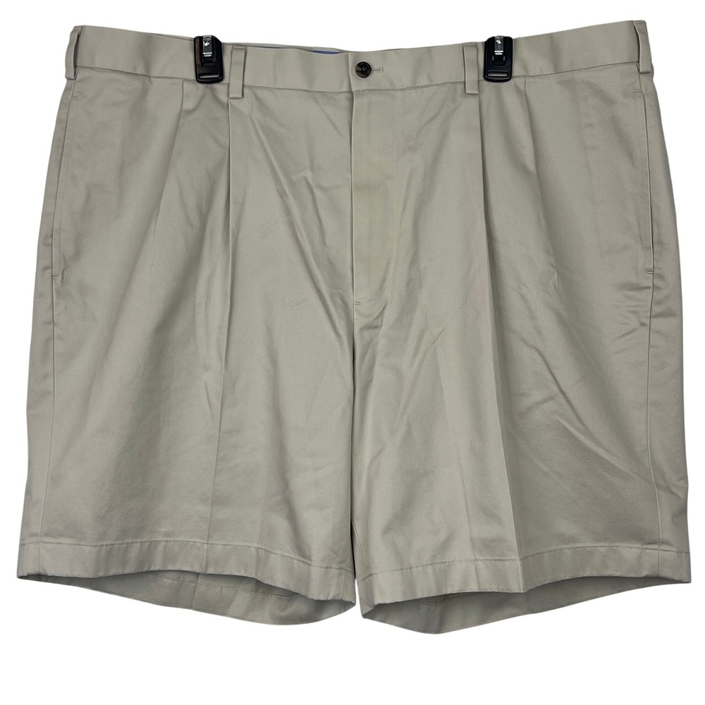 Brooks Brothers Light Weight Advantage Chino Shorts Mens 44 Cotton Pleated Khaki